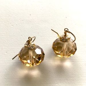 Clear Faceted Crystal Earrings
